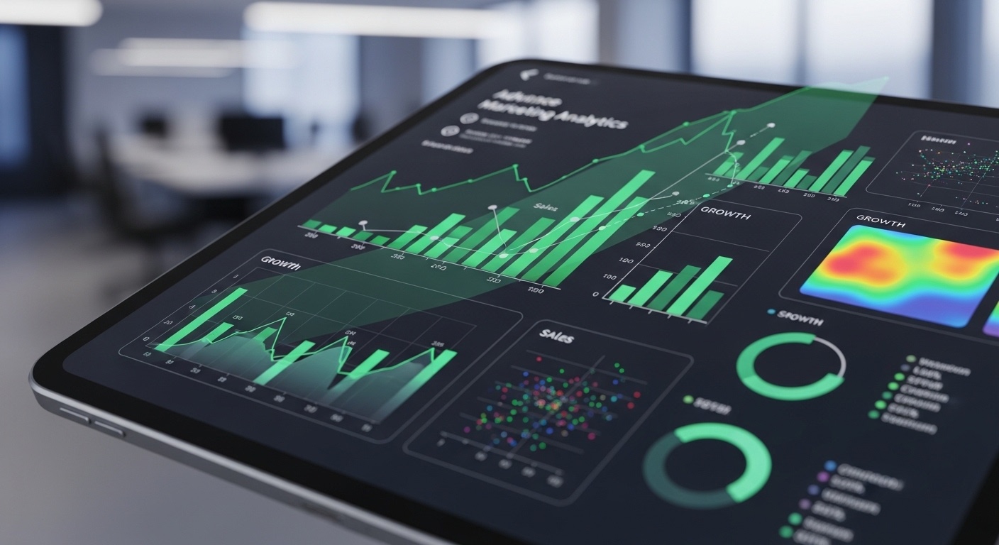 لوحة تحكم تحليلات بيانات تعرض نمو المبيعات